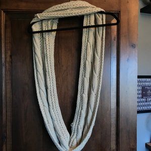 Cream Knitted Infinity Scarf